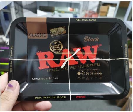 Metal Rolling Tray – Medium 280x180mm with Pattern Design