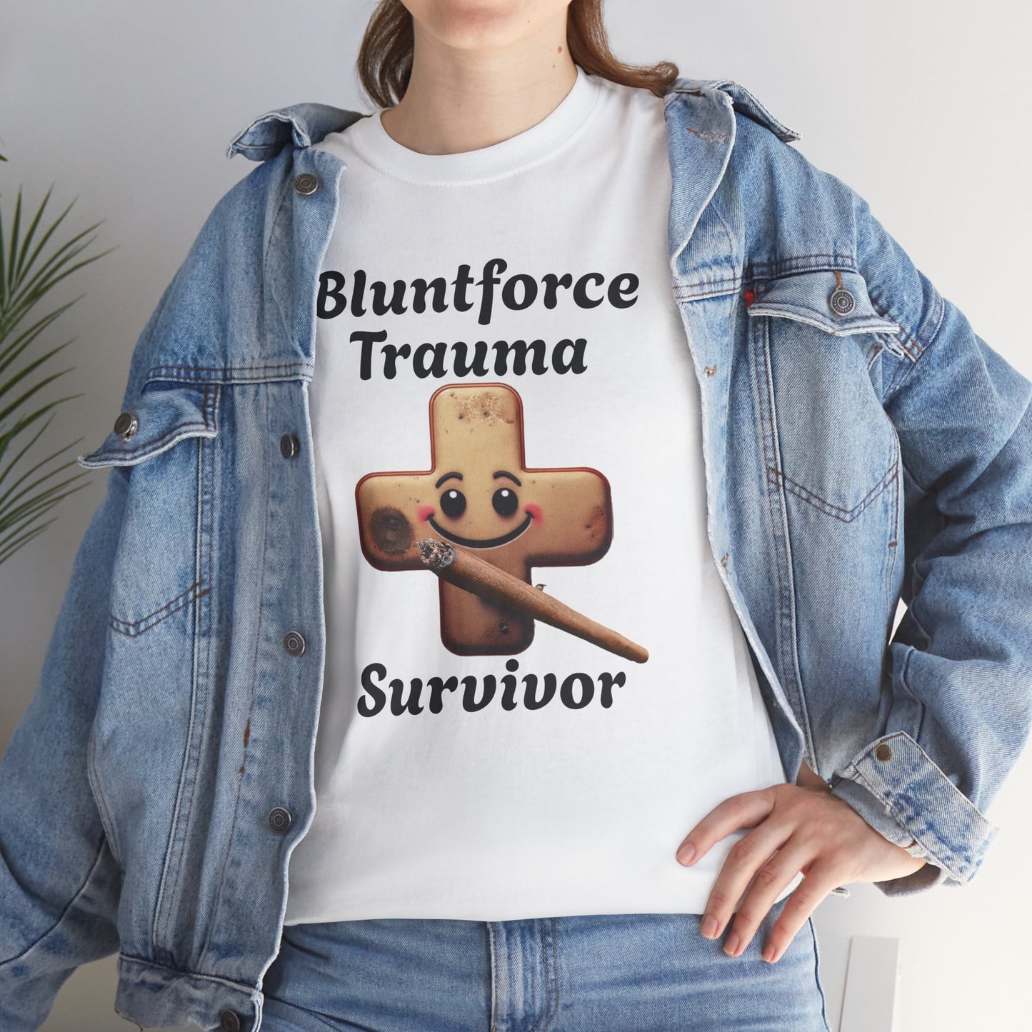 Blunt Force Trauma Survivor T-Shirt – Funny Weed Tee for Stoners