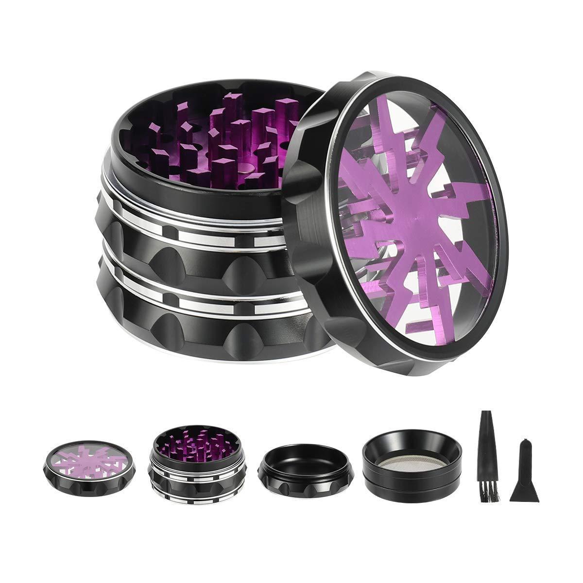4-Layer Aluminum Grinder – Lightning Bolt Design