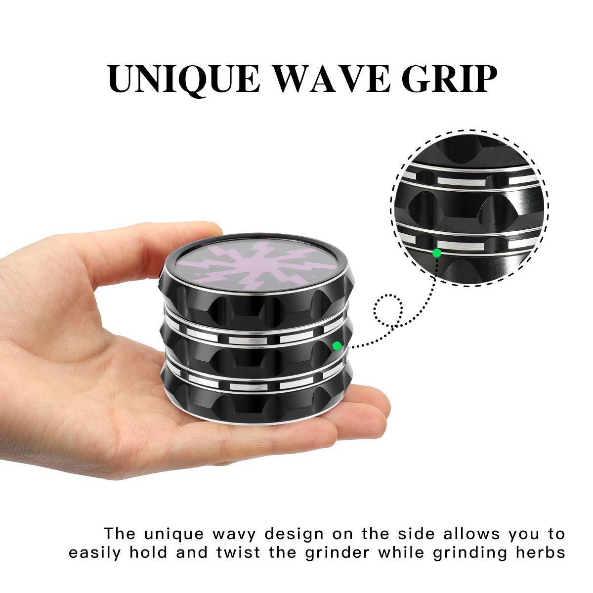 4-Layer Aluminum Grinder – Lightning Bolt Design
