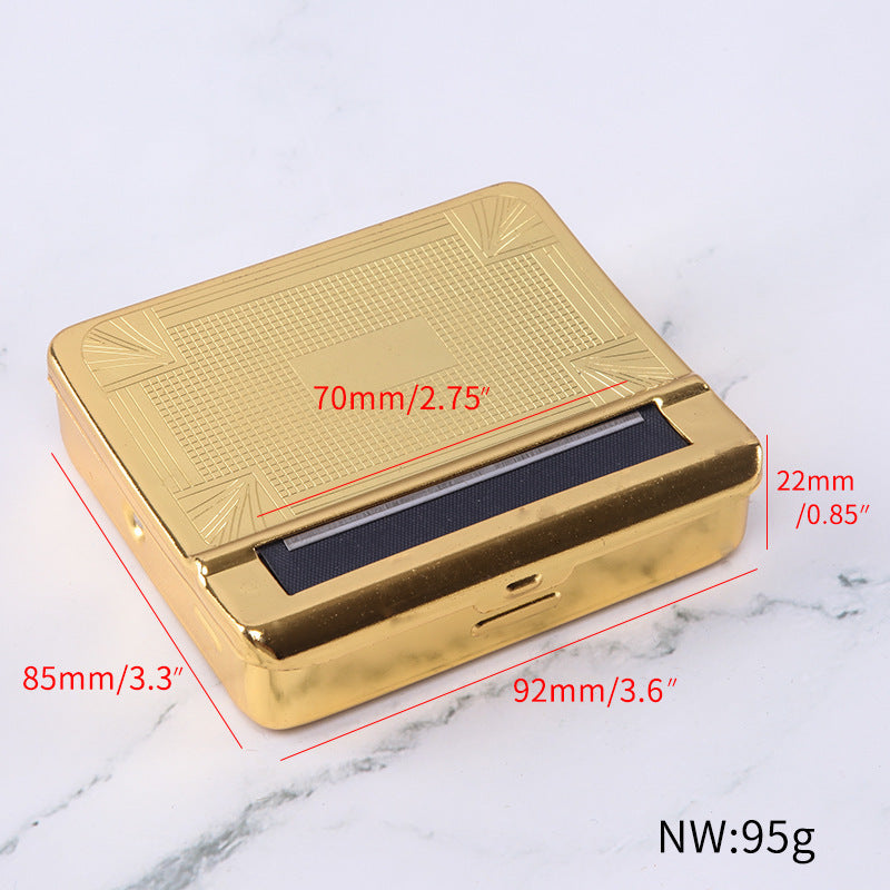 Personalized Red Cloth Metal Semi-automatic Cigarette Rolling Machine Cigarette Case