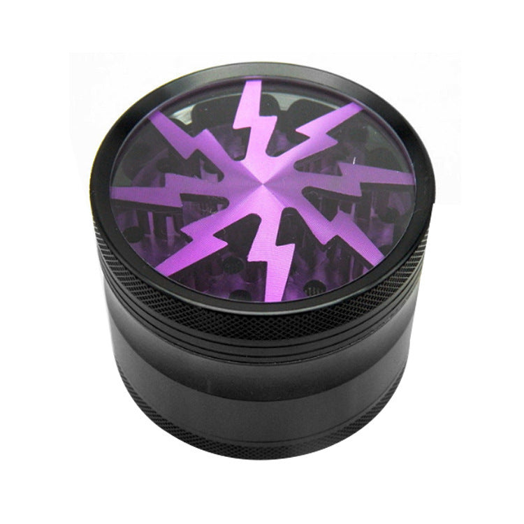 4-Layer Aluminum Grinder – Lightning Bolt Design