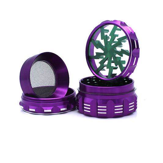 4-Layer Aluminum Grinder – Lightning Bolt Design