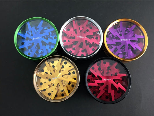4-Layer Aluminum Grinder – Lightning Bolt Design