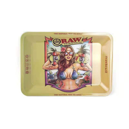 Metal Rolling Tray – Medium 280x180mm with Pattern Design