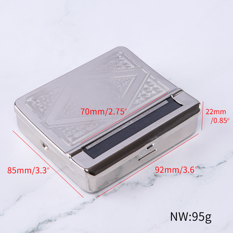 Personalized Red Cloth Metal Semi-automatic Cigarette Rolling Machine Cigarette Case