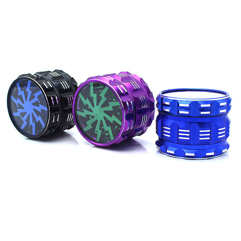 4-Layer Aluminum Grinder – Lightning Bolt Design