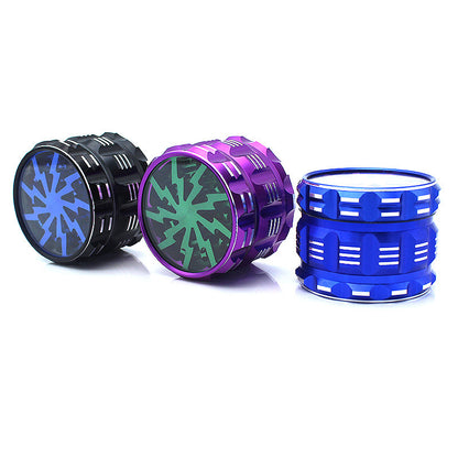 4-Layer Aluminum Grinder – Lightning Bolt Design