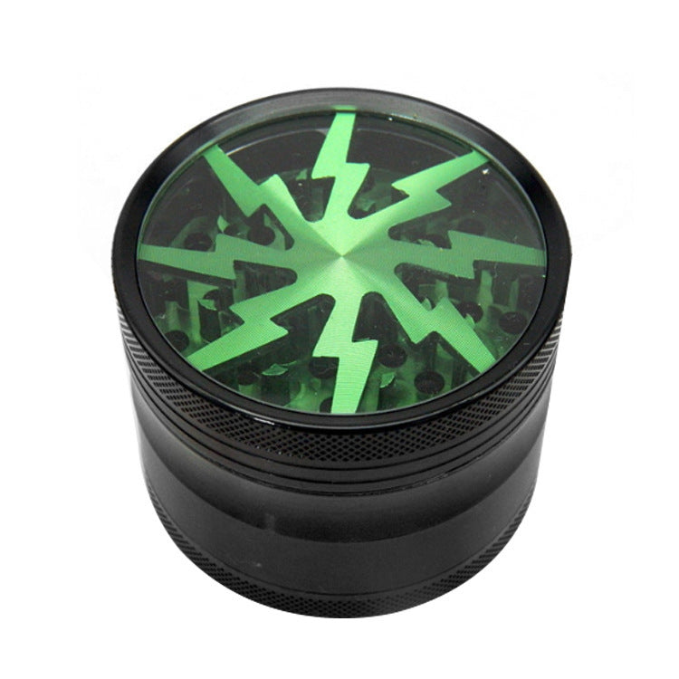 4-Layer Aluminum Grinder – Lightning Bolt Design