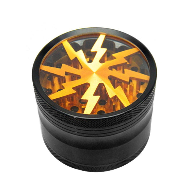 4-Layer Aluminum Grinder – Lightning Bolt Design