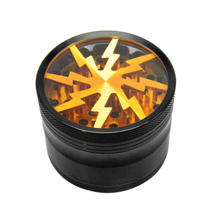 4-Layer Aluminum Grinder – Lightning Bolt Design