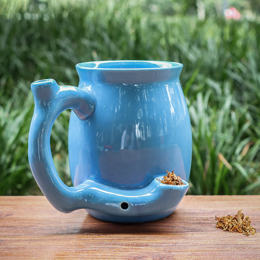 Coffee Pipe – Mug with Built-in Puff-And-Go Pipe Attachment