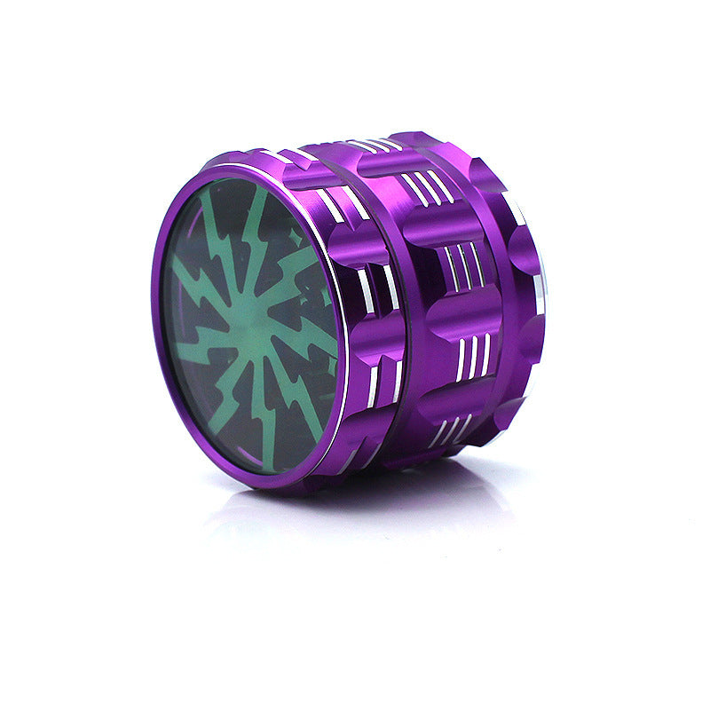4-Layer Aluminum Grinder – Lightning Bolt Design